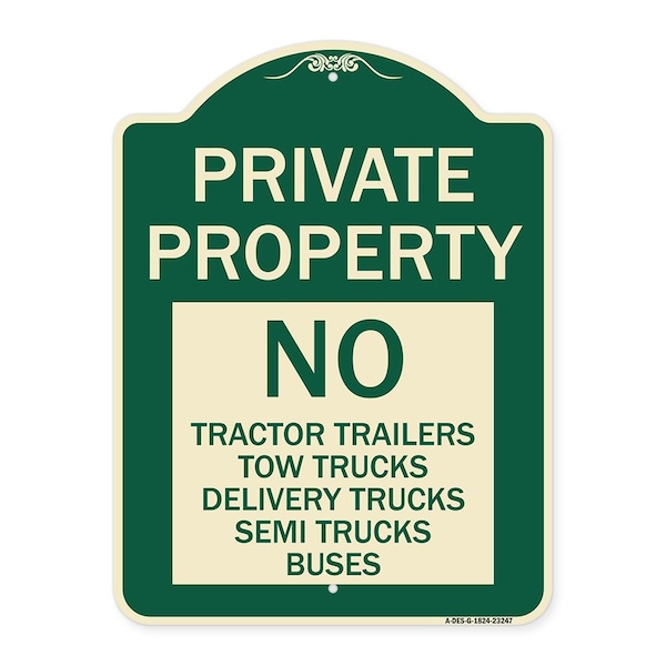 Private Property Private Property No Tractor Trailers Tow Trucks Delivery Trucks Semi, G-1824-23247